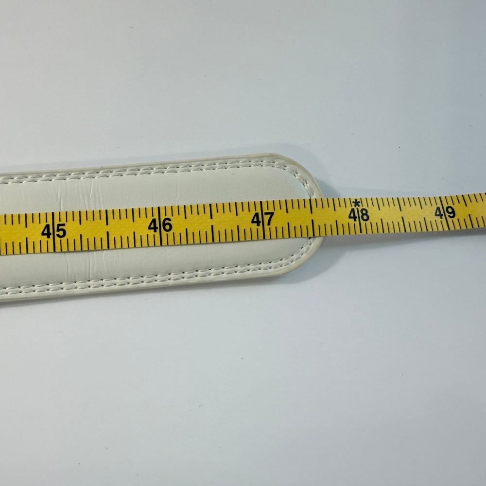 Mission Belt Mens White Leather Ratchet Belt Adjustable Golf Casual 47in - Picture 7 of 8